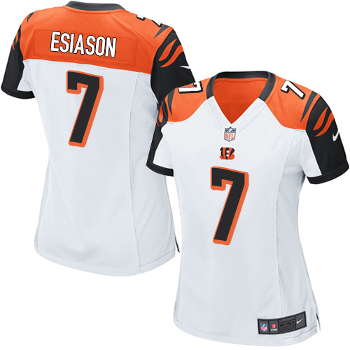 Women's Elite Boomer Esiason Nike Jersey White Road - #7 NFL Cincinnati Bengals